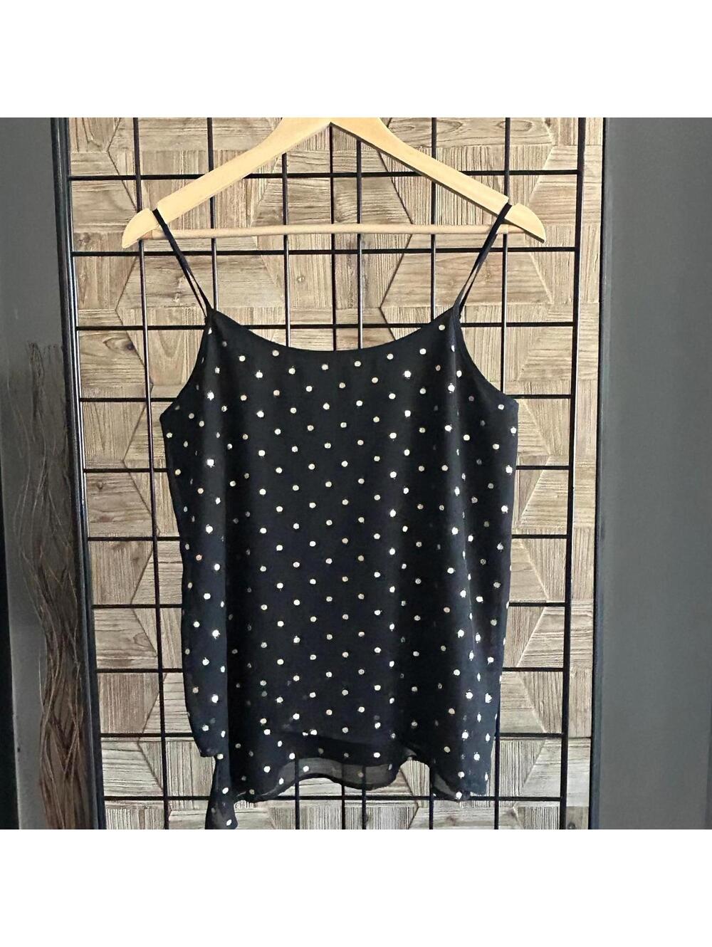 The Limited Y2K Black Gold Polka Dot Camisole Boho Tank Top Small Officecore - Picture 5 of 5